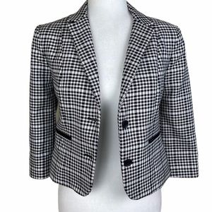 Express | Black& White Gingham Plaid Blazer